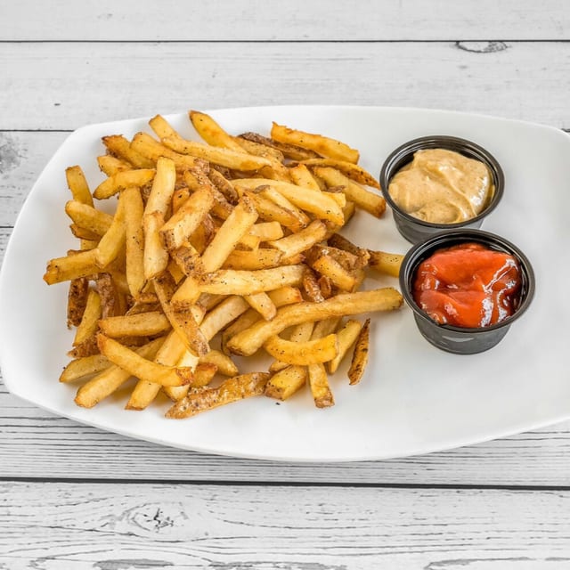 Hand Cut Fries w/ Ketchup & Aioli.