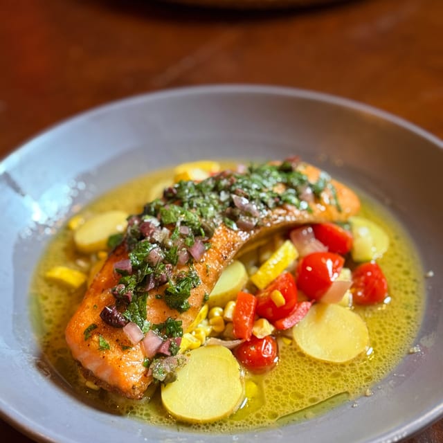 Cedar Planked Salmon.